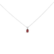 Bids.com 14K White Gold 6x4MM Oval Shaped Purple Amethyst Solitaire Pendant Necklace Necklaces