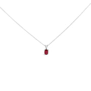 Bids.com 14K White Gold 6x4MM Oval Shaped Purple Amethyst Solitaire Pendant Necklace Necklaces