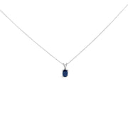 Bids.com 14K White Gold 6x4MM Oval Shaped Purple Amethyst Solitaire Pendant Necklace Necklaces