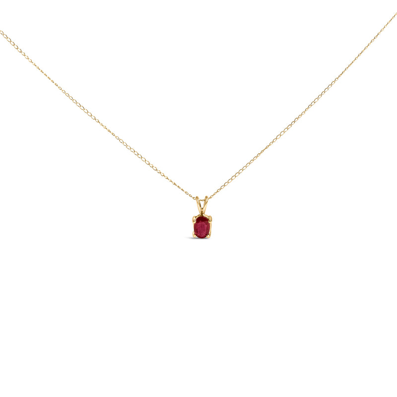 Bids.com 14K White Gold 6x4MM Oval Shaped Purple Amethyst Solitaire Pendant Necklace Necklaces