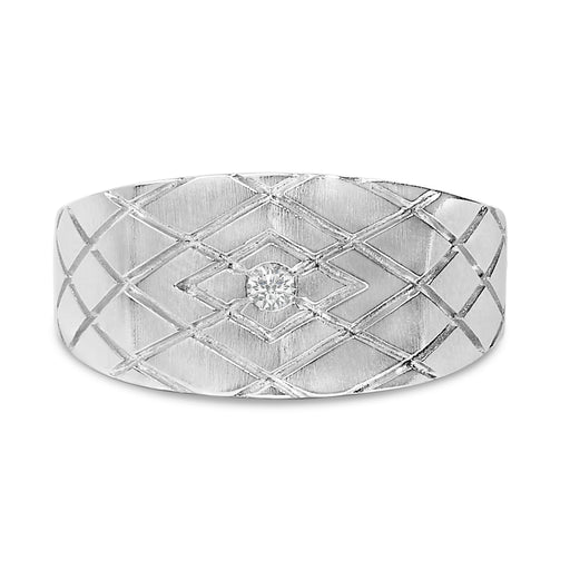 Bids.com Sterling Silver Diamond Accent Geometric Band Ring Rings