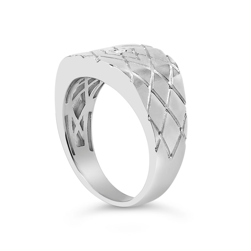 Bids.com Sterling Silver Diamond Accent Geometric Band Ring Rings