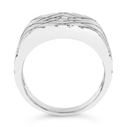 Bids.com Sterling Silver Diamond Accent Geometric Band Ring Rings