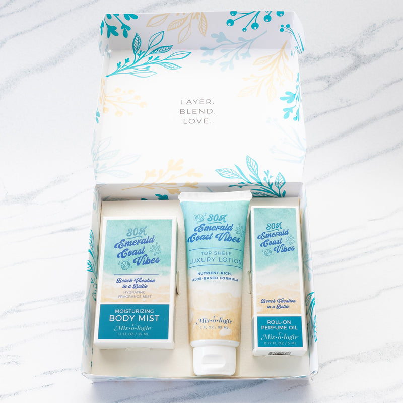 MIXOLOGIE 30A Emerald Coast Vibes | Gift Set Trio Box Gift Set