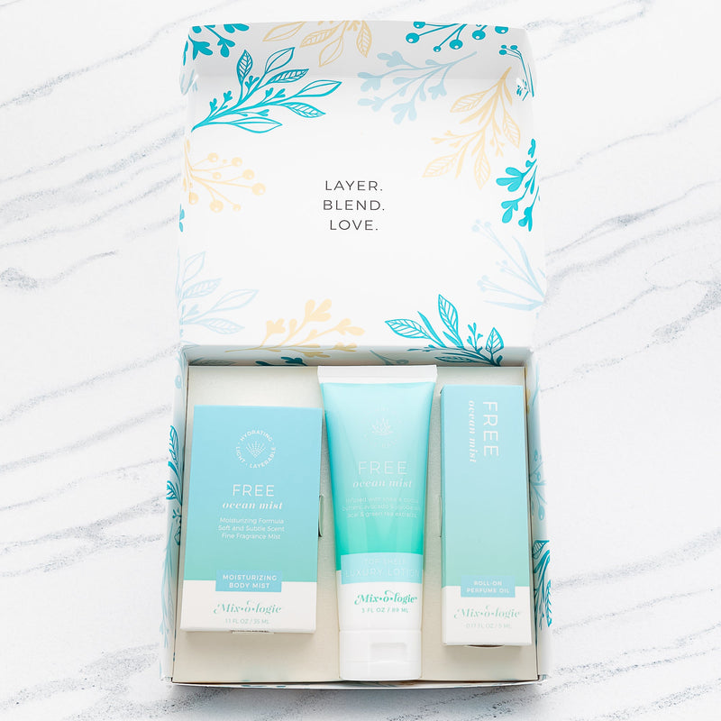 MIXOLOGIE Mixologie Free (Ocean Mist) Women's Products White Smoke Gift Set Trio