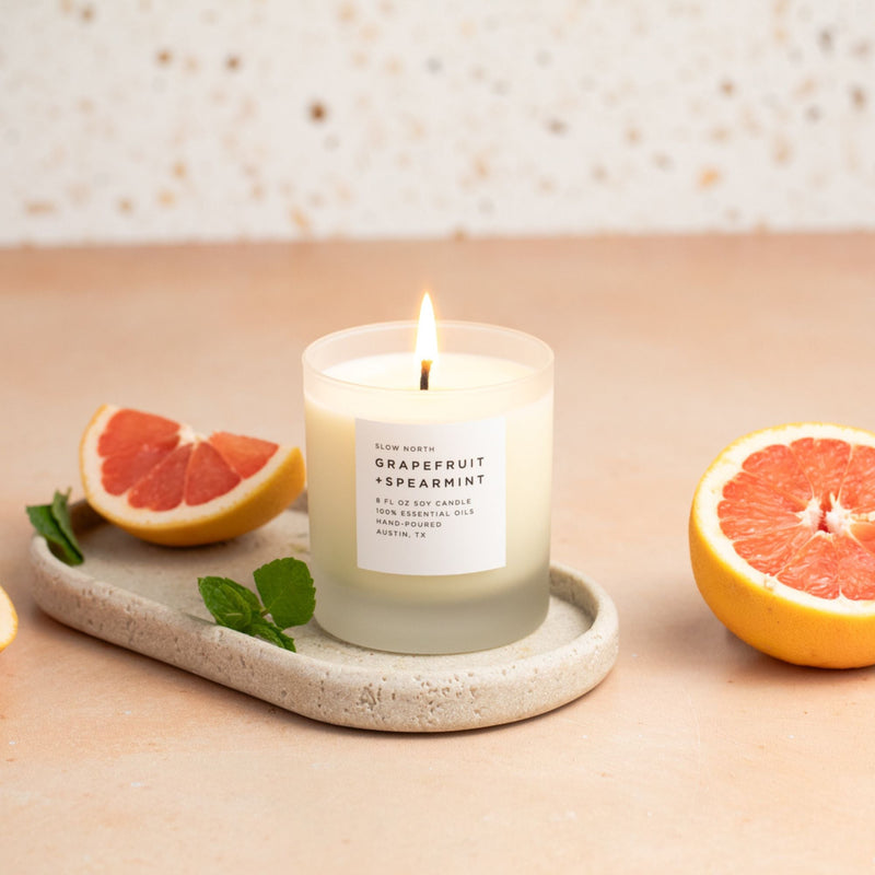 Slow North Grapefruit + Spearmint - Signature Candle Frosted Candles