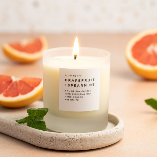 Slow North Grapefruit + Spearmint - Signature Candle Frosted Candles