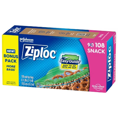 Ziploc Bag Ziploc Snack Bg 12x50 Food Storage