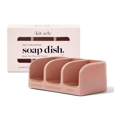 This is Beauty US Kitsch Bottle-Free Beauty Self-Draining Soap Dish Terracotta Pink - New BEAUTY