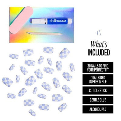 This is Beauty US Chillhouse Chill Tips Fake Nails Design Studio Checked Out 24ct - Imperfect Box HEALTH AND BEAUTY