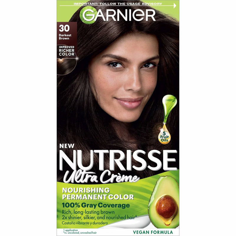 Garnier Garnier Nutrisse Ultra Color Nourishing Color Creme 30 Darkest Brown Sweet Cola Hair Color