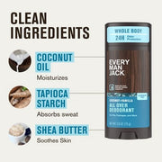 This is Beauty US Every Man Jack All Over Solid Deodorant Coconut + Vanilla 2.6oz - New HEALTH AND BEAUTY