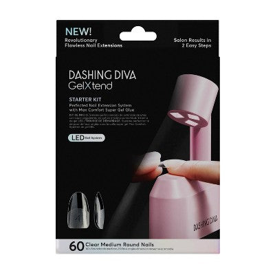 This is Beauty US Dashing Diva Gel Xtend Fake Nails Starter Kit Medium Round 30ct - New HEALTH AND BEAUTY