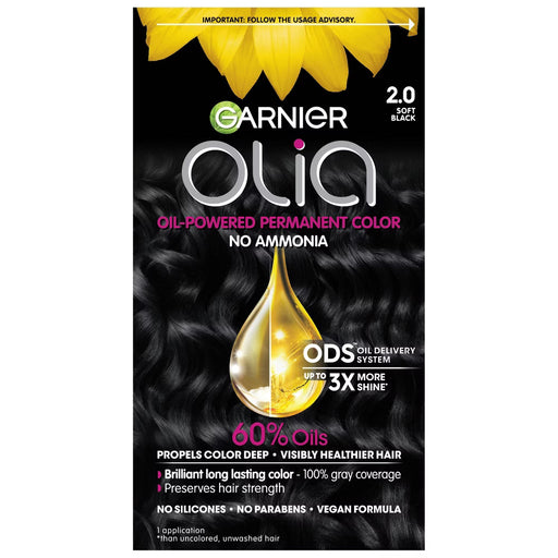 Garnier Garnier Olia Oil Powered Permanent Haircolor 2.0 Soft Black Hair Color