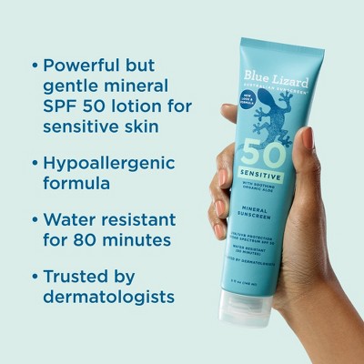 This is Beauty US Blue Lizard Sensitive Mineral Sunscreen Lotion SPF 50+ 5 fl oz - Imperfect Container HEALTH AND BEAUTY