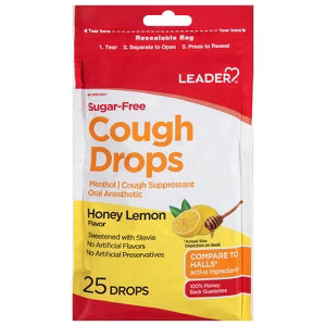 Leader Leader™ Sugar-Free Honey Lemon Cough Drop, 25-Pack Medicine & Drugs Firebrick