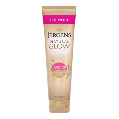 This is Beauty US Jergens Natural Glow Brightening Daily Moisturizer + Self Tanner Tanning Lotion Fair to Medium 10 fl oz - New HEALTH AND BEAUTY