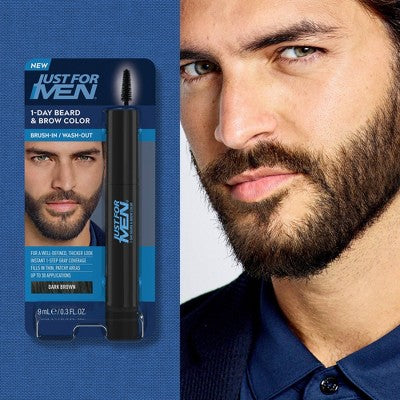 This is Beauty US Just For Men 1-Day Beard &  Brow Color Dark Brown - New HEALTH AND BEAUTY