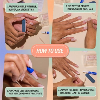 This is Beauty US Chillhouse Chill Tips Fake Nails Design Studio Checked Out 24ct - Imperfect Box HEALTH AND BEAUTY