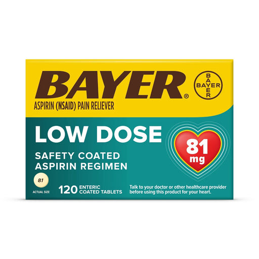 Bayer Bayer Aspirin Regimen Enteric Coated Tablets 81 mg, 120 ct Health Care
