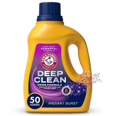 Arm & Hammer Arm & Hammer Deep Clean Odor Formula Radiant Burst Liquid Detergent 50 Loads - 75 fl oz Laundry Detergent White Smoke