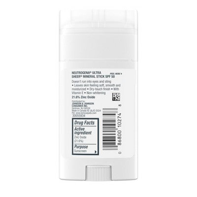 This is Beauty US Neutrogena Mineral Ultra Sheer Face and Body Sunscreen Stick SPF 50 1.5oz - Imperfect Container HEALTH AND BEAUTY