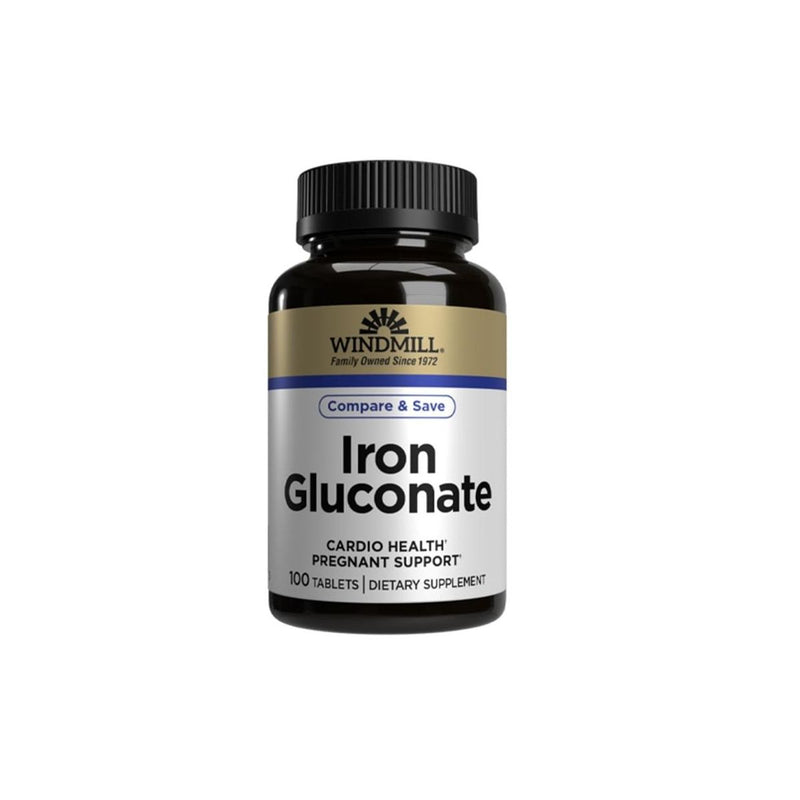 Ferrous Gluconate Iron Supplement 324 mg - Gentle on Stomach, 100 Tablets