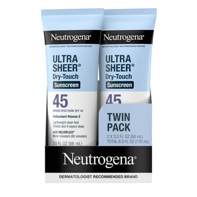 This is Beauty US Neutrogena Ultra Sheer Dry-Touch Sunscreen Broad Spectrum SPF 45 6 fl oz /2ct - Imperfect Box HEALTH AND BEAUTY