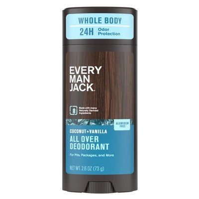 This is Beauty US Every Man Jack All Over Solid Deodorant Coconut + Vanilla 2.6oz - New HEALTH AND BEAUTY
