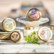 Rosy Rings Spicy Apple Medium Pressed Floral Candle Pressed Floral Candles