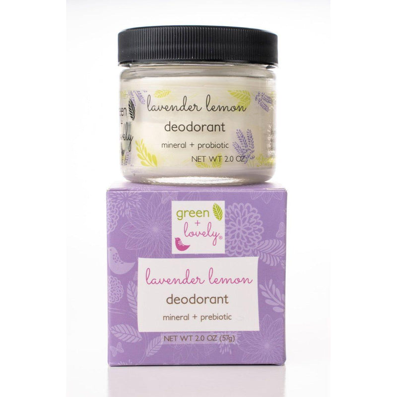Green + Lovely DEODORANT Lavender Lemon - Mineral + Probiotic - Vegan