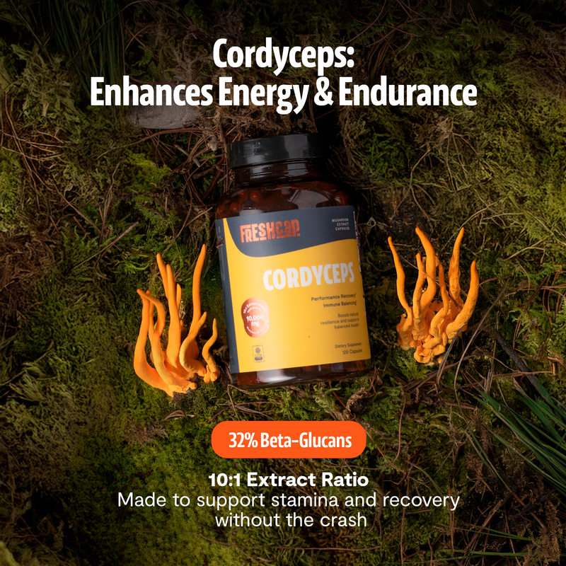 FreshCap Mushrooms Organic Cordyceps Mushroom Supplement Capsules Capsules