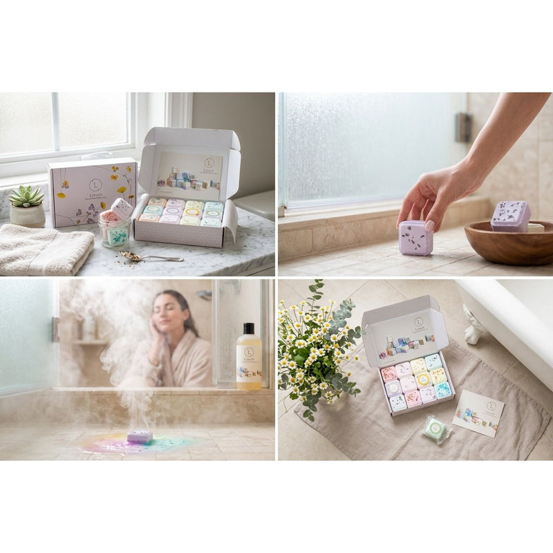 Lizush 12-Piece Shower Steamers Gift Set – Natural Aromatherapy Shower Steamers Lavender No,Yes