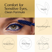 EpiLynx Mega Volume Vegan Mascara Black and Blue – Smudge-Proof with Handmade Diamond Case