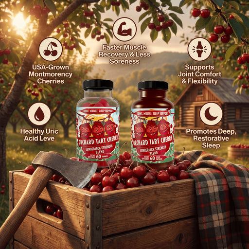Hippie Farms Premium Tart Cherry Blend - Inflammation, Uric Acid, Sleep, Muscle Recovery Vitamins & Supplements