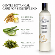 Glimmer Goddess® Organic Skin Care Organic Sensitive Skin Cleanser – Gentle AHA Face Wash Cleansers & Scrubs White Smoke