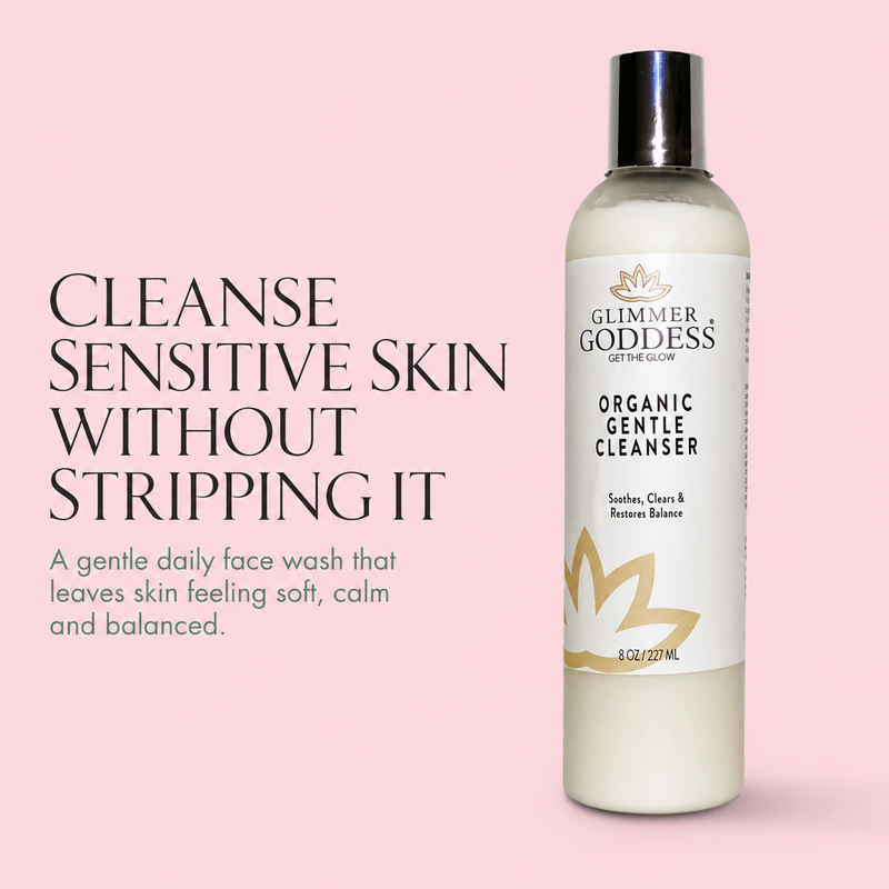 Glimmer Goddess® Organic Skin Care Organic Sensitive Skin Cleanser – Gentle AHA Face Wash Cleansers & Scrubs Misty Rose