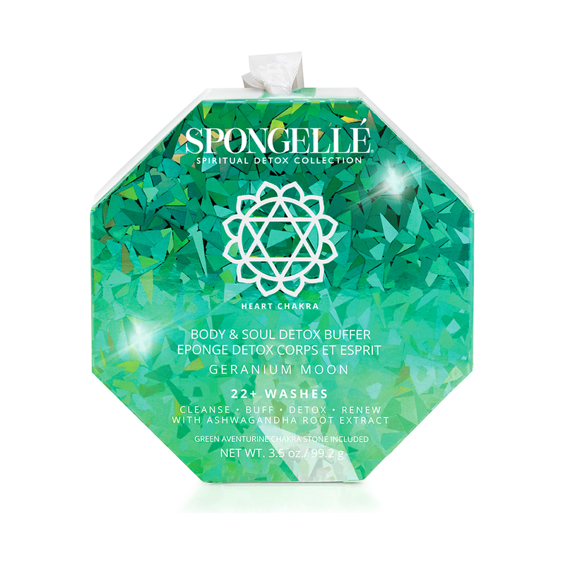 Spongellé Geranium Moon | Spiritual Detox (Green Aventurine) Body Wash Infused Buffer