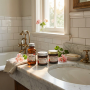 The Lovely Rose Apothecary Geranium Travel Beauty Set Rosy Brown Geranium Travel Beauty Set,w/ Dead Sea Mud Mask - Detoxifying,w/ Dead Sea Mud Mask - Anti-Aging,w/ Tissue Cream,w/ Dead Sea Mud Mask Detox + Tissue Cream,w/ Dead Sea Mud Mask Anti-Aging + Tissue Cream