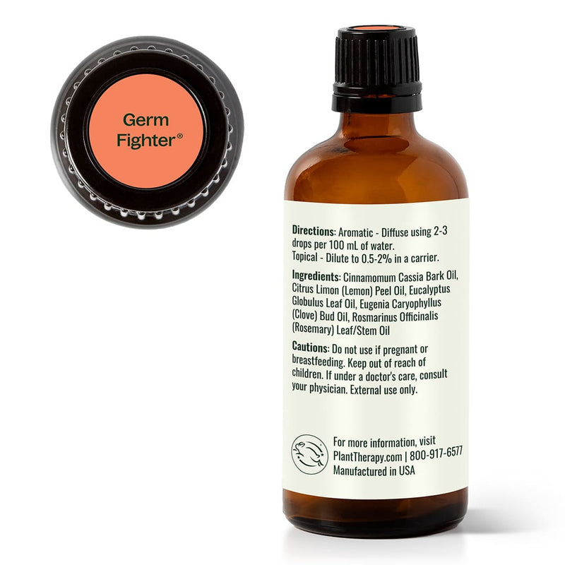 Plant Therapy Germ Fighter Essential Oil Blend Essential Oil White Smoke 10 mL,30 mL,100 mL
