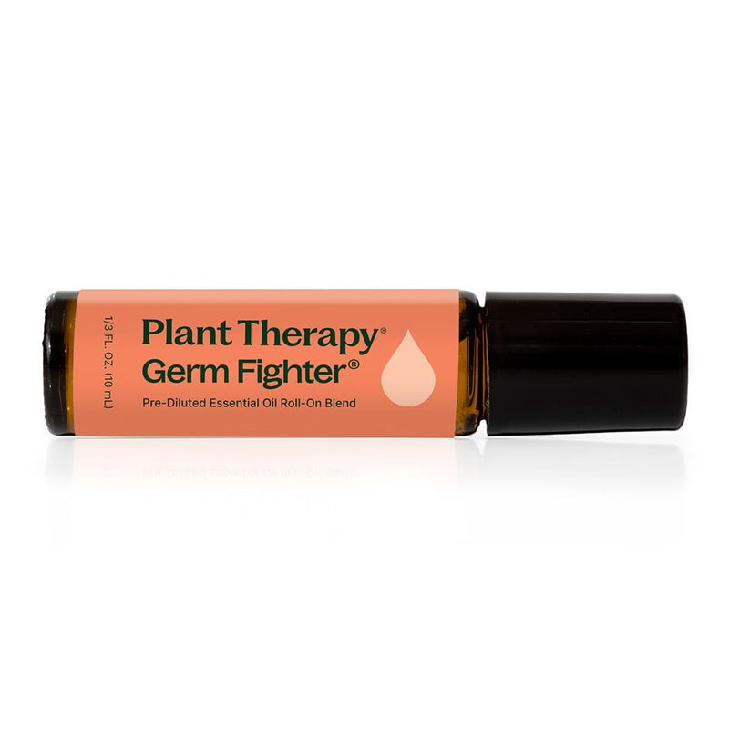 Plant Therapy Germ Fighter Essential Oil Blend Pre-Diluted Roll-On Essential Oil Black 10 mL
