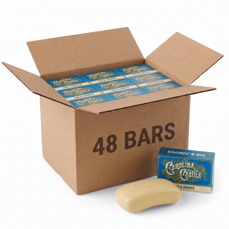 Carolina Castile Soap Gin & Juniper Castile Bar Soap White Smoke Case of 48 bars
