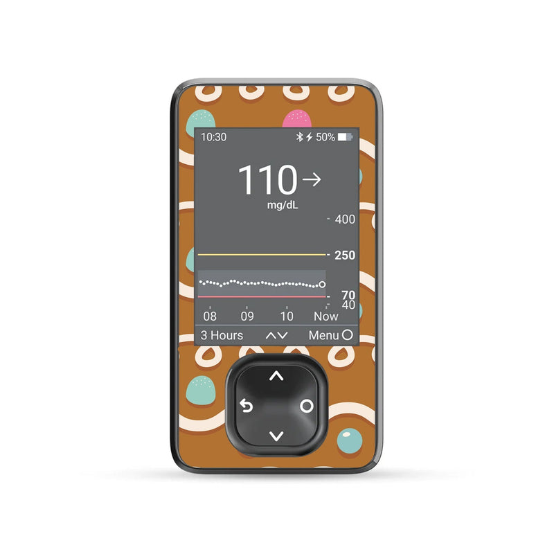 Peelz Gingerbread Sticker for DEXCOM G7 and G6 Touchscreen Receiver Peelz/Stickers