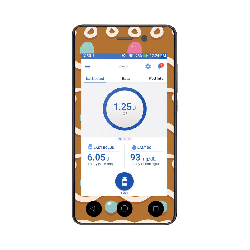 Peelz Gingerbread Sticker for Omnipod DASH® PDM – Pump Peelz Peelz/Stickers