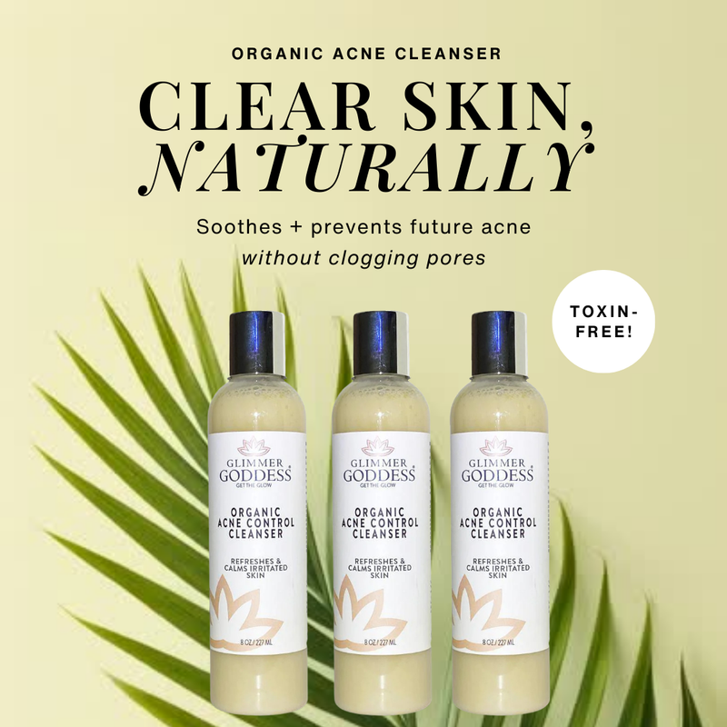Glimmer Goddess® Organic Skin Care Organic Acne Cleanser – Gentle Face & Body Wash Facial Cleanser