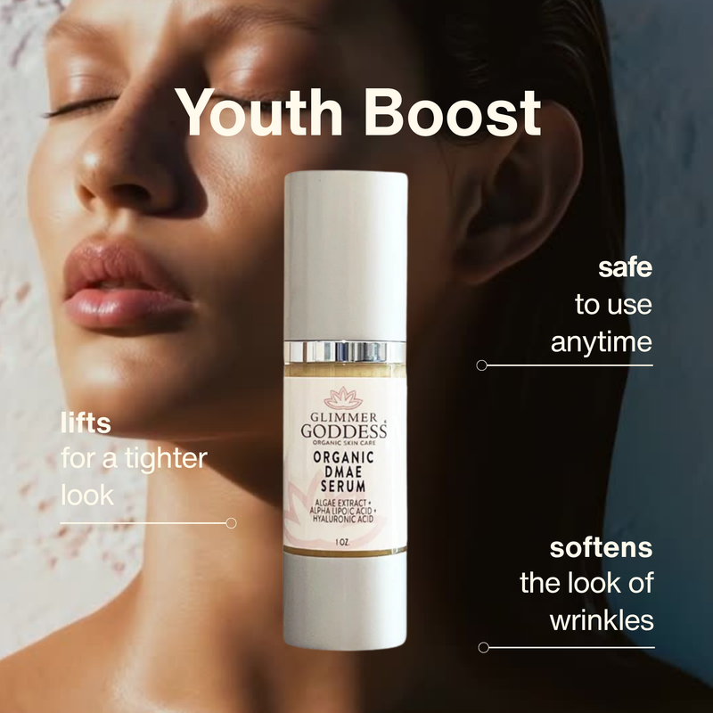 Glimmer Goddess® Organic Skin Care Organic DMAE Firming Serum – Natural Facelift Treatment Serums