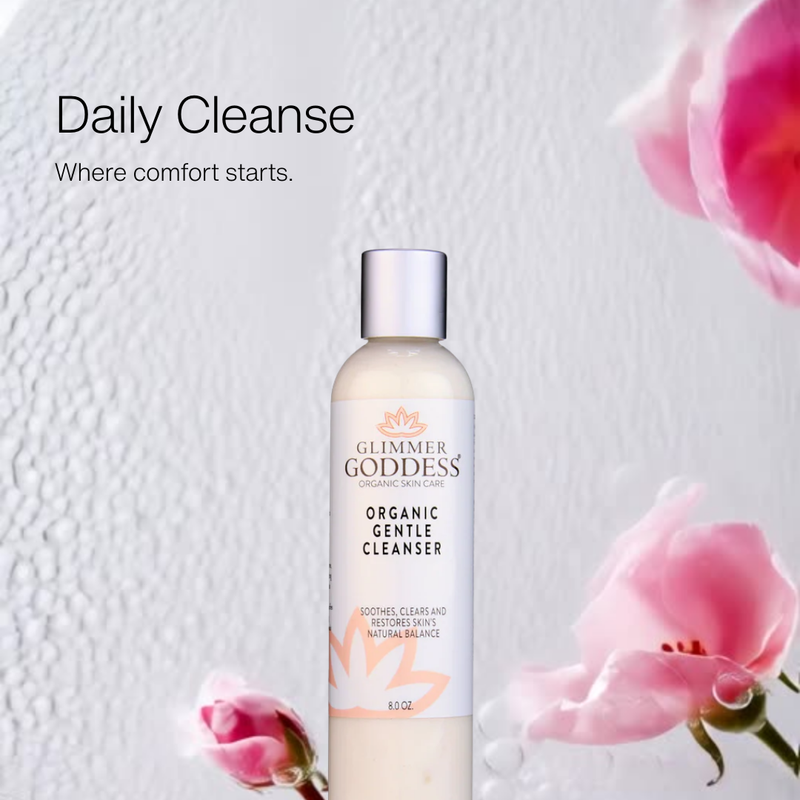 Glimmer Goddess® Organic Skin Care Organic Sensitive Skin Cleanser – Gentle AHA Face Wash Cleansers & Scrubs