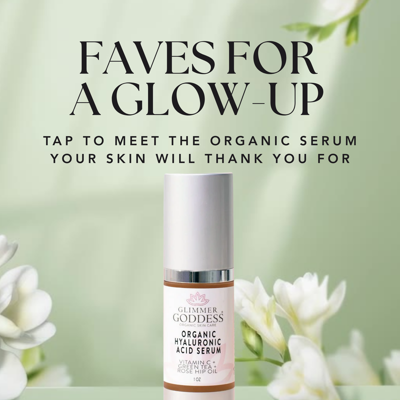 Glimmer Goddess® Organic Skin Care Organic Hyaluronic Acid Serum – Plumping Hydration 1 oz. Serums