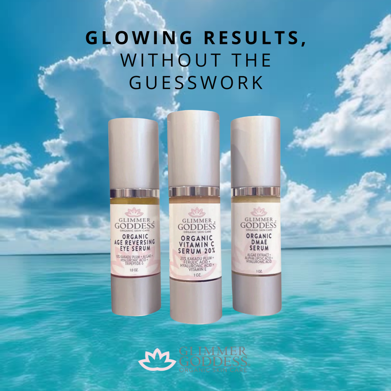 Glimmer Goddess® Organic Skin Care Organic Anti-Aging Trio – Vitamin C & Firming Serums Anti-Aging Skin Care Kits