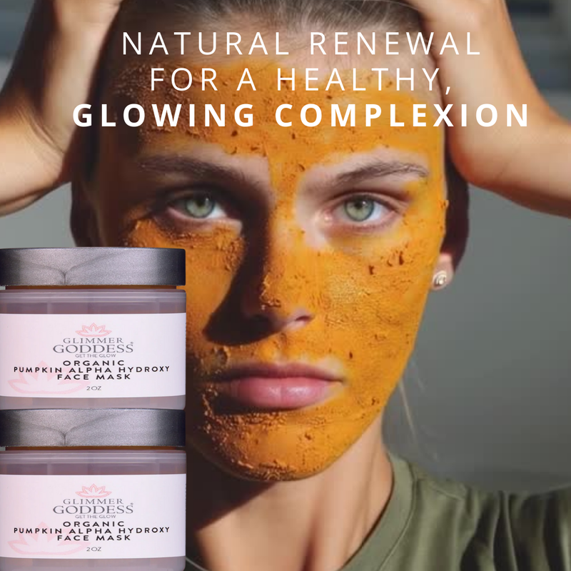 Glimmer Goddess® Organic Skin Care Organic Pumpkin AHA Face Mask – Exfoliating Treatment for Wrinkles & Glow Masks & Peels